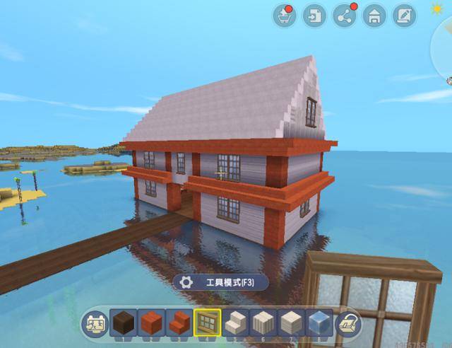 迷你世界300秒速建水上别墅颜值太高玩家想住一辈子