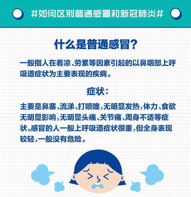 如何区别普通感冒和新冠肺炎,这些关键点你必须知道!