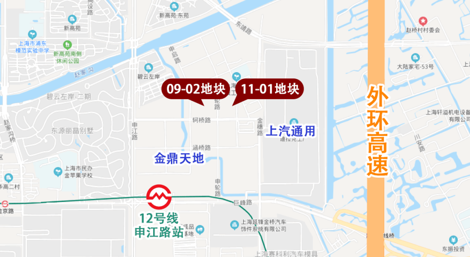 周边有在建中的金鼎天地九宫格商业直线距离12号线申江路站700米近年