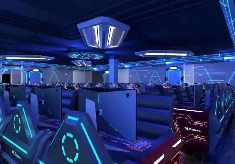 优势六:炫酷科幻的电竞场馆,rgb的变换灯光带来科幻的电竞设计风格