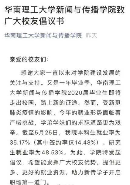 今年大学就业率99%？真的不必自欺欺人