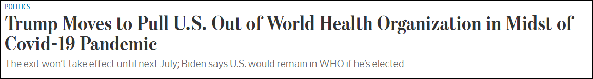特朗普|对着干！拜登：若当选，第一天就重返世卫