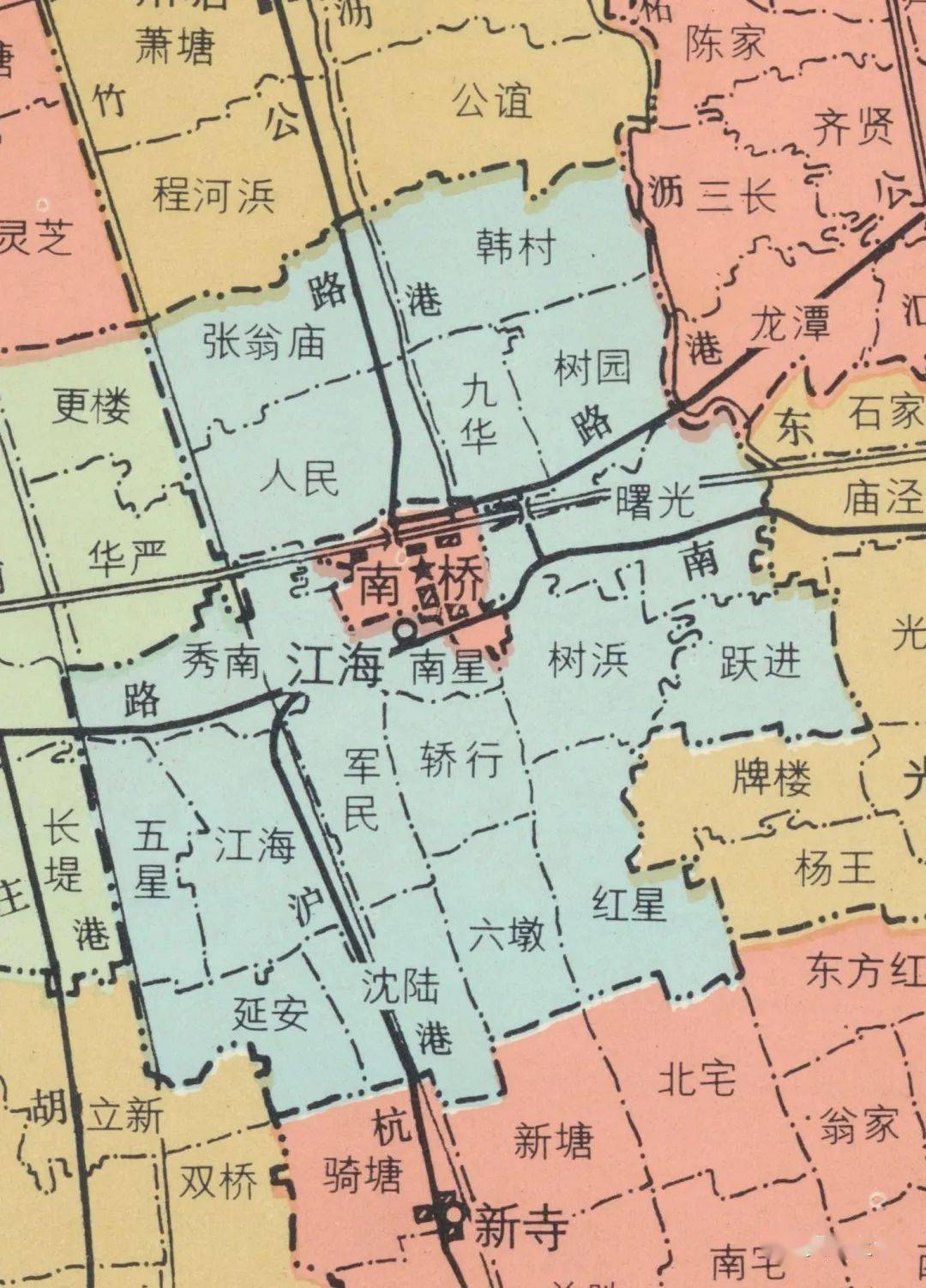 1986年《奉贤县行政区划图》中江海乡位置示意图 江海镇位于奉贤区