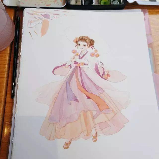 超美水彩少女 唯美意境小清新 古风现代都好美