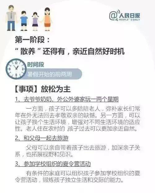 人民日报给孩子的暑假时间表，值得收藏！