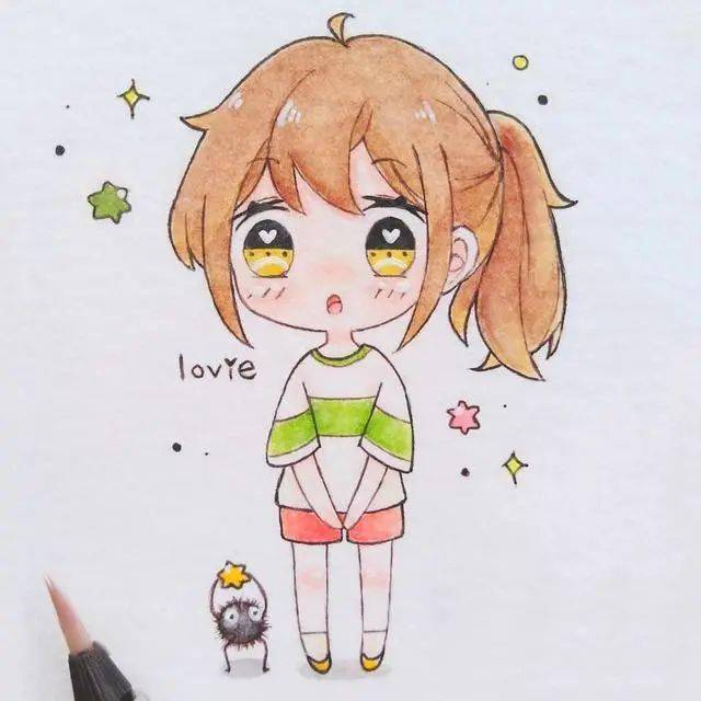 超萌马克笔动漫q版人物手绘 卡哇伊呀