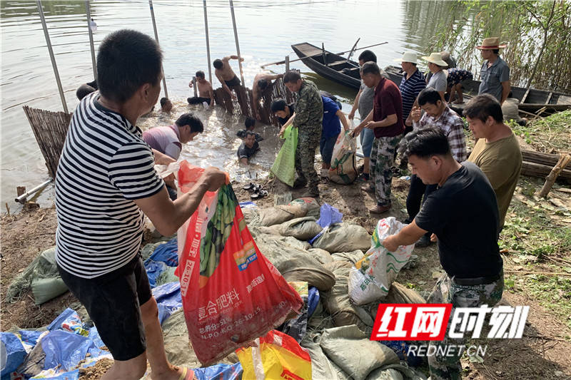 12时许,华容县团洲乡洞庭湖一线防洪大堤东山浃段发生堤内翻砂鼓水