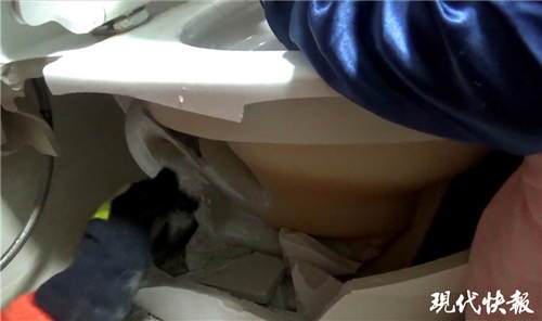 女子手卡马桶，为保玉镯砸了马桶……