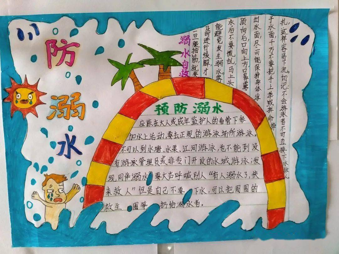 【安全教育】锦东小学防溺水安全宣传优秀学生作品展