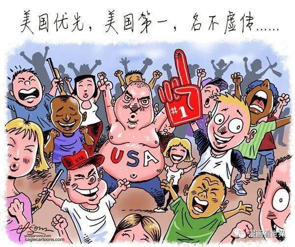 不过这漫画的原标题是,美国在疫情中,拿了一个不光彩的第一.