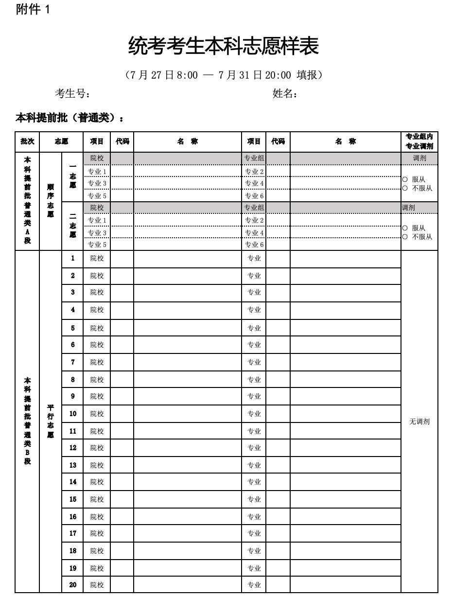 北京高招志愿填报有这几种方式提前了解内附志愿样表