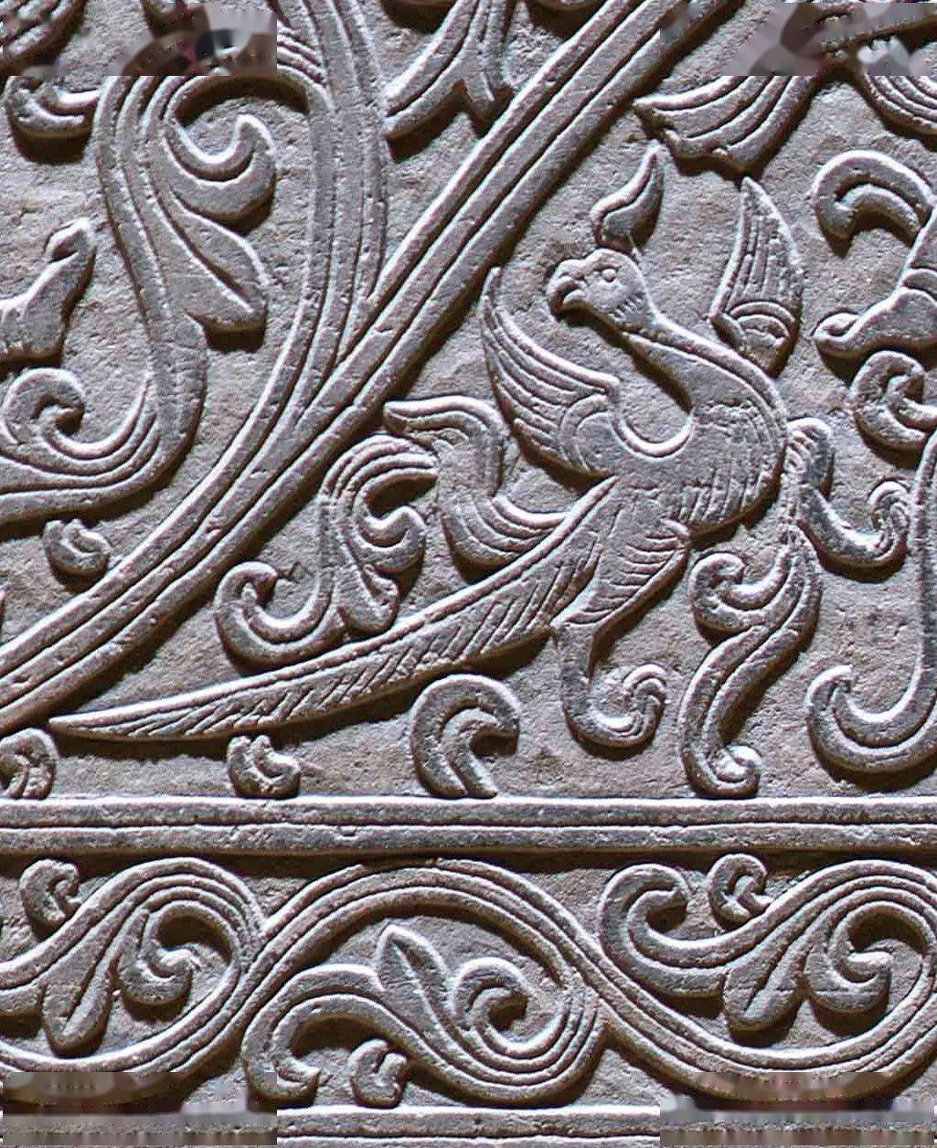 猛虎 05 精彩绝伦的石雕纹饰 忍冬纹 忍冬纹是魏晋南北朝时期流行的