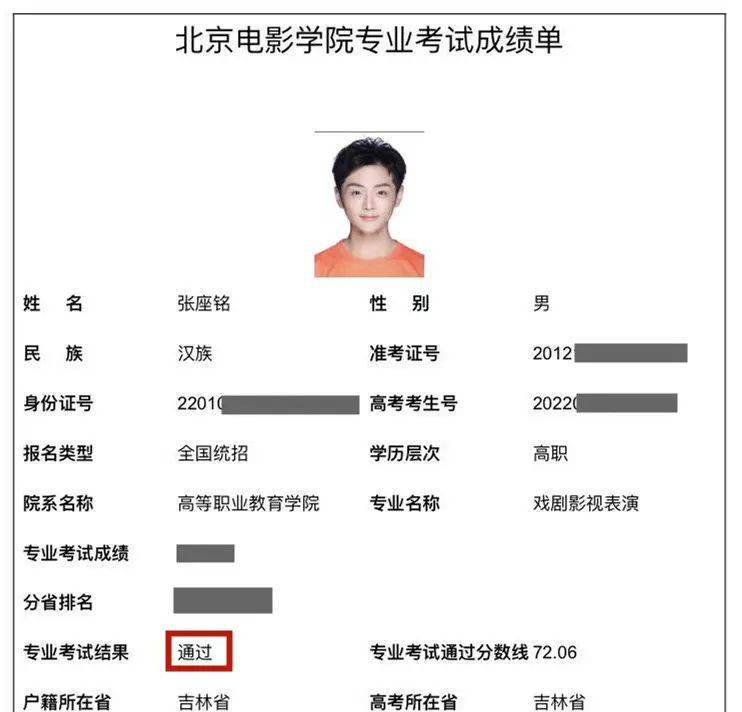 功拿下北京电影学院合格证！张座铭（戏剧影视表演）隋骐骏（电影导演）