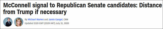 席位|美媒：麦康奈尔暗示共和党参议员，如选情告急可远离特朗普