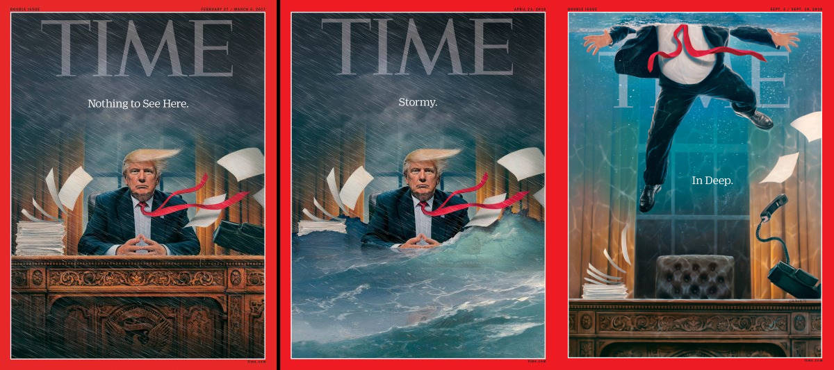 《时代》周刊新封面:特朗普被新冠冲出了白宫