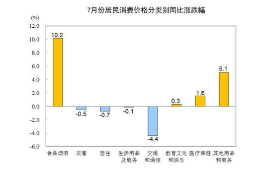 影响|国家统计局：2020年7月CPI同比上涨2.7%，其中食品价格同比上涨13.2%