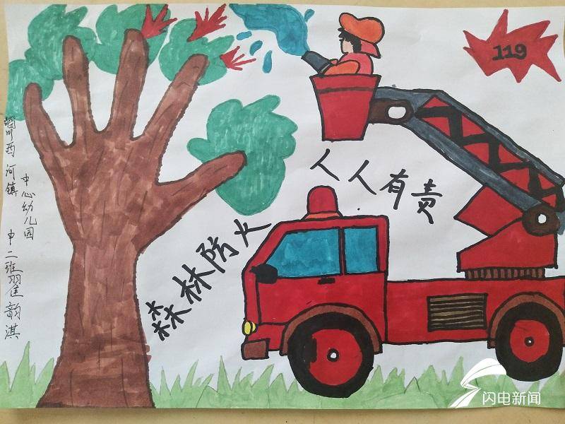 淄博市淄川区西河中心幼儿园:开展暑期消防安全绘画教育活动