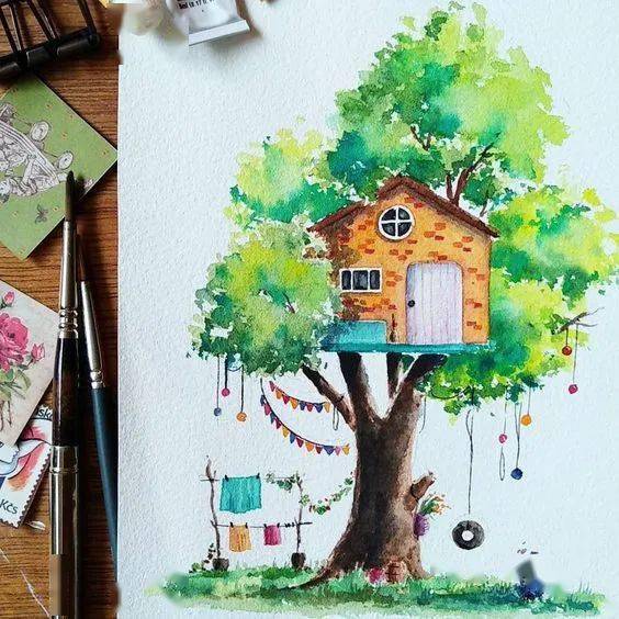 座房子一棵树猜成语_一棵树图片