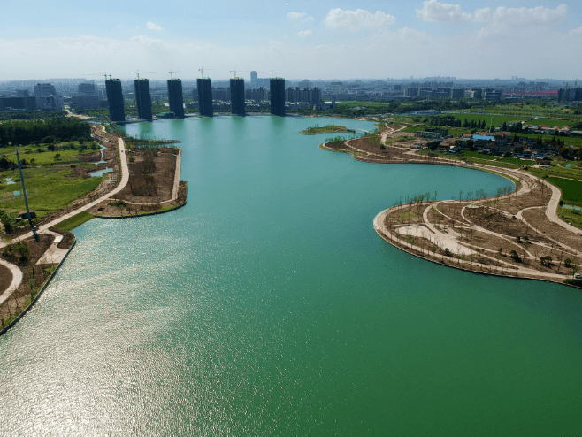 航拍闵行第一湖与浦江第一湾大片来袭太嗲