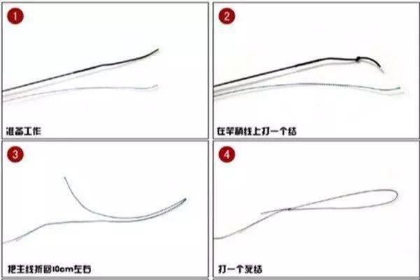 图示竿稍红线与主线的五种绑法,收藏留着后用!