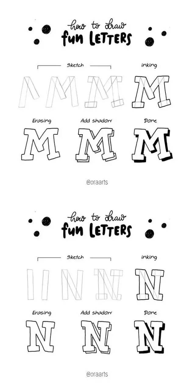 6步画出可爱又立体的英文字母,原来立体字这么简单,画