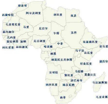 非洲国家分布地图