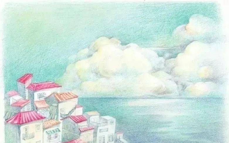彩铅风景教程:天空的画法