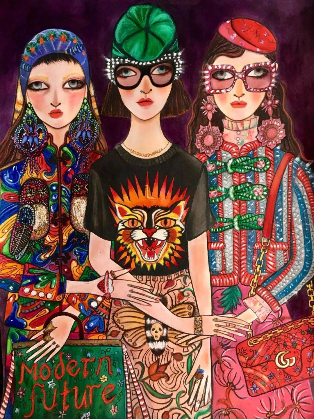 Helen|吸过毒，患过癌症的她如何蜕变为GUCCI御用插画师？ins爆火的50岁网红大妈的惊天逆袭！