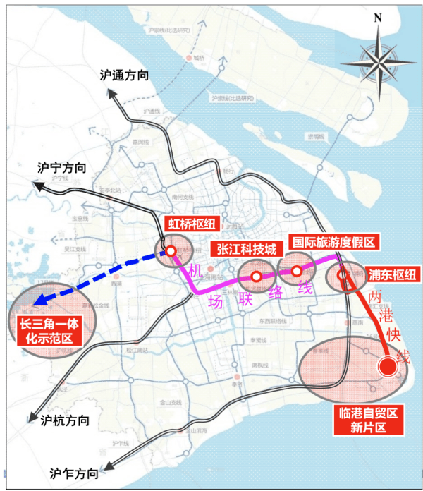 规划中还包括6条市域地铁:两港快线,轨道交通16号线(已建成,21号线