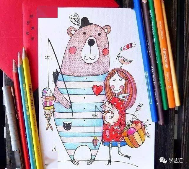美妙的彩铅卡通画,让我们一起找回童心!