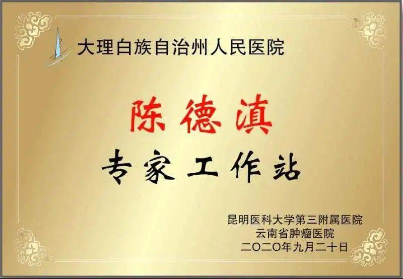 云南省|云南省肿瘤医院陈德滇专家工作站落户大理州人民医院