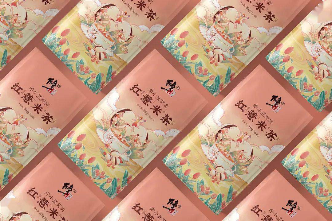 国潮风|包装 | 国潮风薏米茶包装设计,太温柔了吧!