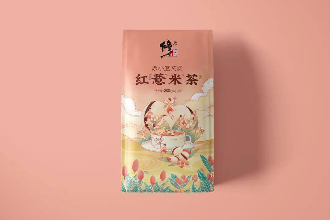 国潮风|包装 | 国潮风薏米茶包装设计,太温柔了吧!