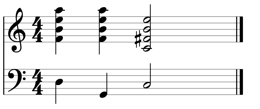 bmaj7#11 → cmaj7#11加上贝斯手的根音后,和弦变为dm69 → g7(#9