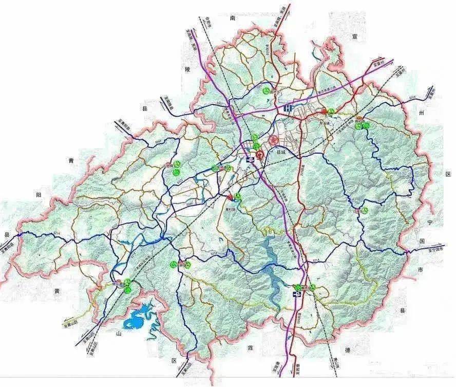 明天9月30日 紫色的横线路就是宣泾高速公路 宣城至泾县高速公路一期