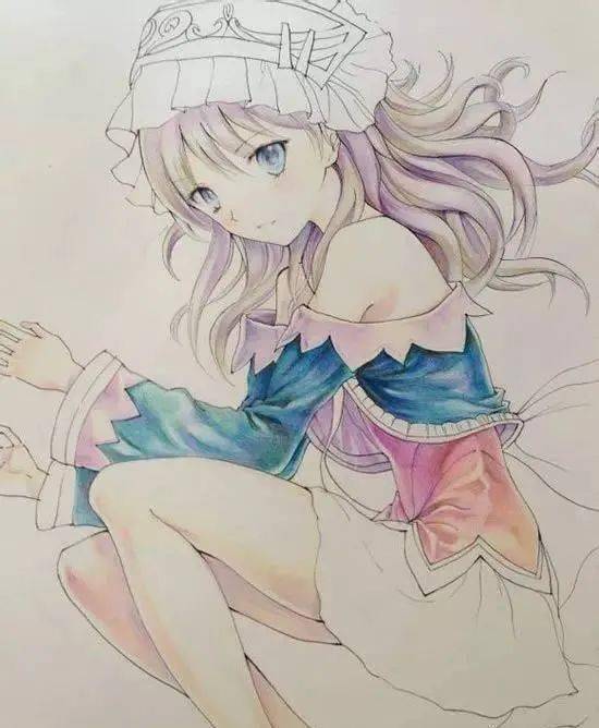 彩铅教程 | 动漫美少女绘画过程_颜色