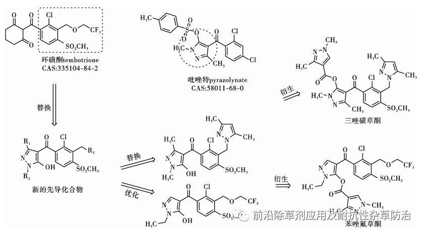 草剂环磺酮(tembotrione)和日本三共开发的吡唑特(pyrazolynate)为