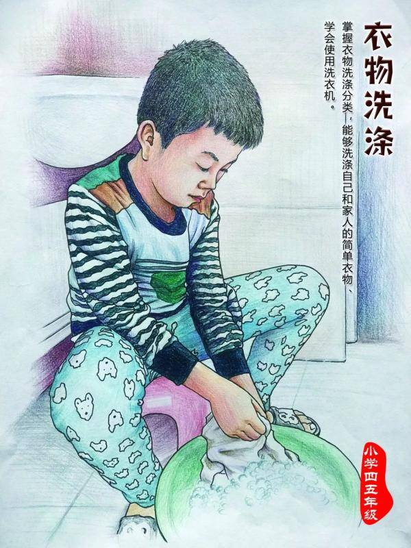 临淄区|不同年龄段中小学生该做哪些家务？这份彩绘“劳动指南”，请收藏！