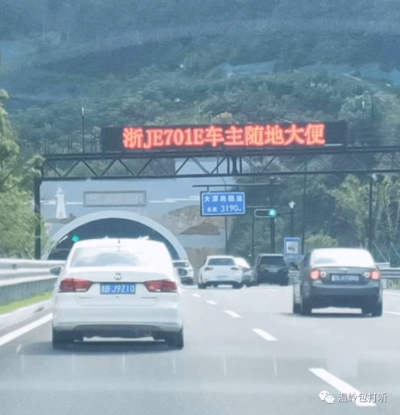 这辆浙j牌台州车"火了",高速随地大便被曝光(视频)