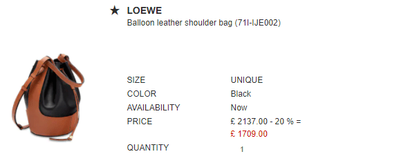 Puzzle|Loewe正价单品限时8折！Puzzle包包直降￡400