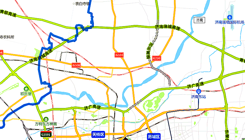 目前先行区与黄河北的跨黄通道有济南黄河大桥,济乐高速南延,石济客