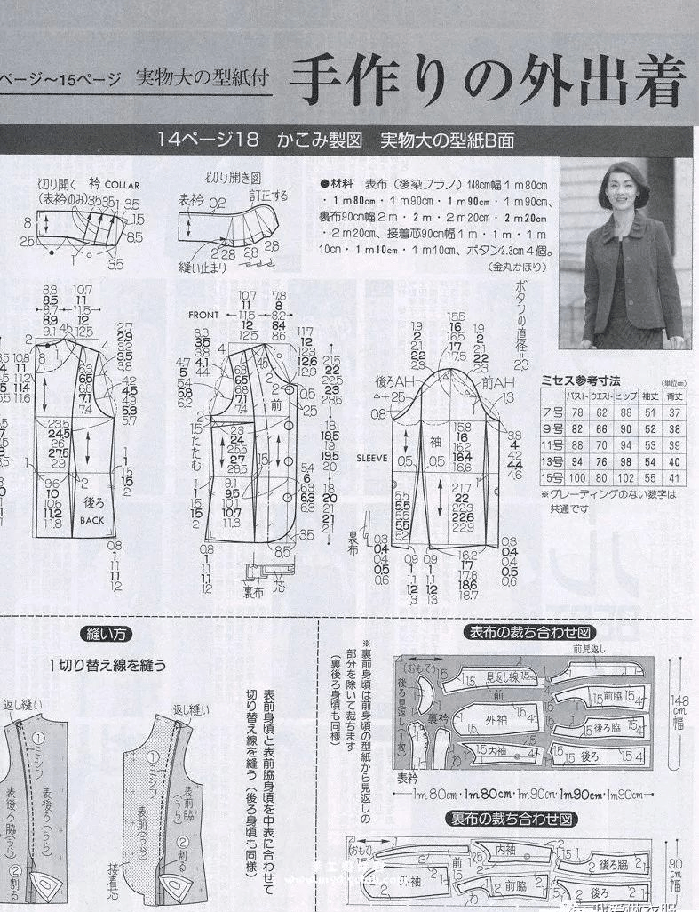 贵妇人|日式《贵妇人》10款女秋冬外套结构裁剪图！