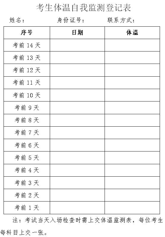 教资提醒请考生提前准备健康证明否则将不能参加考试