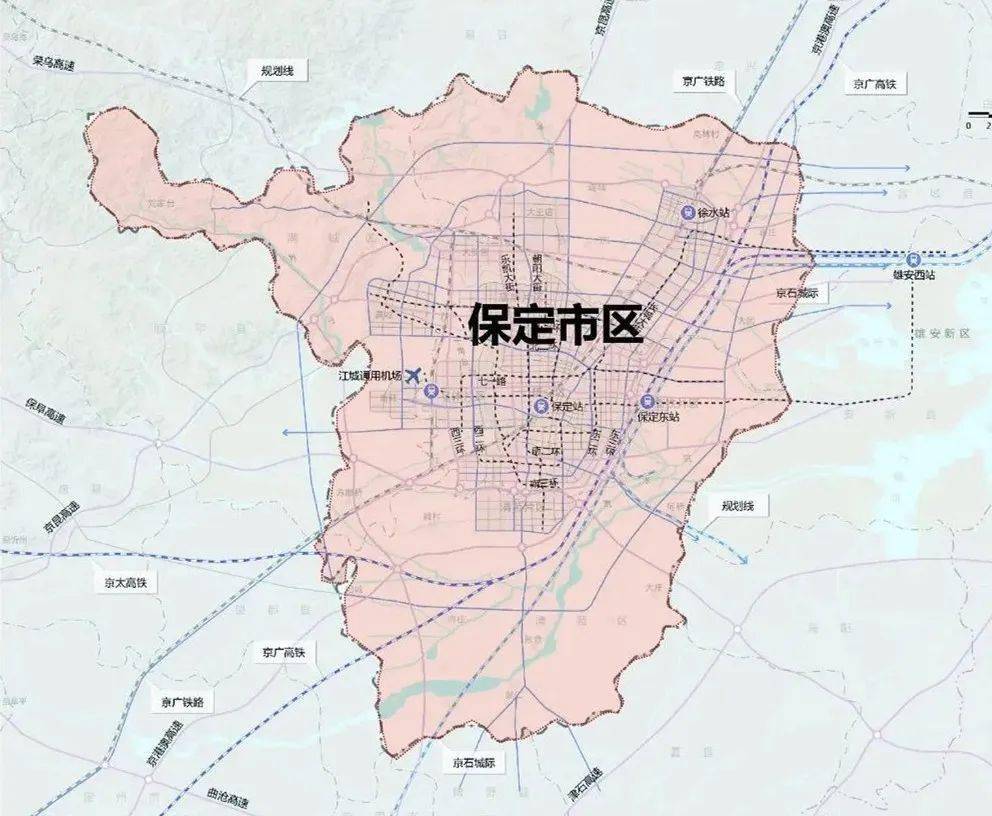 保定市区总面积约2565平方公里,含竞秀区,莲池区,满城区,清苑区,徐水