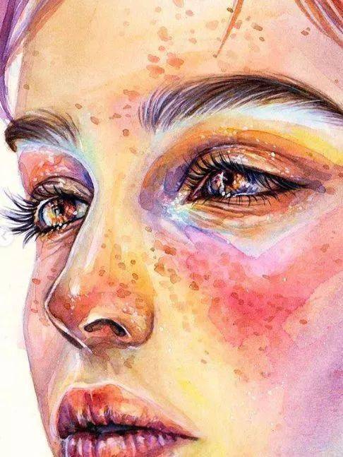 水彩|沉迷眼睛刻画的小伙伴看过来！Lina的水彩人物肖像步骤统统分享给你！