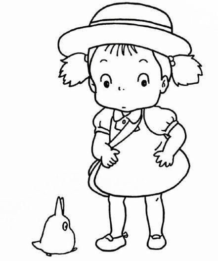 简笔画教程|《龙猫》小女孩小梅的画法教程