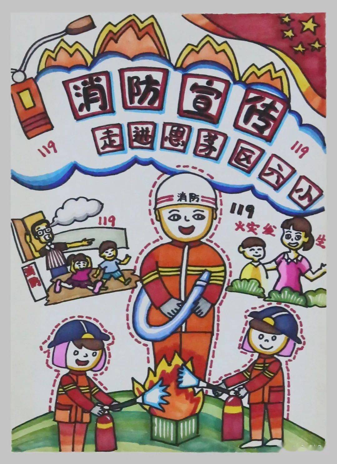 第五届儿童消防作文绘画竞赛作品赏析 镇沅县古城镇中心小学八年级96