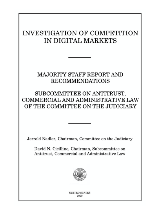 美国众议院|美国众议院裁定美国四大科技企业存在垄断行为