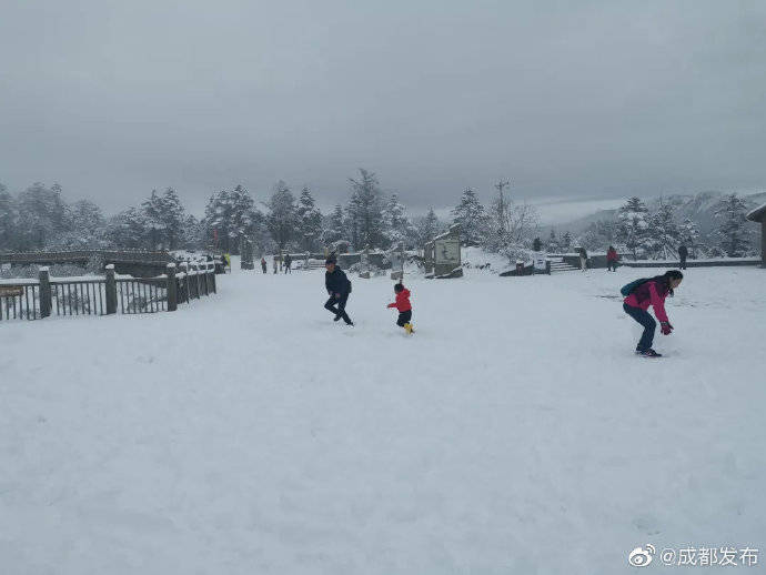 大雪|西岭雪山再降大雪 雪中赏红叶正当时