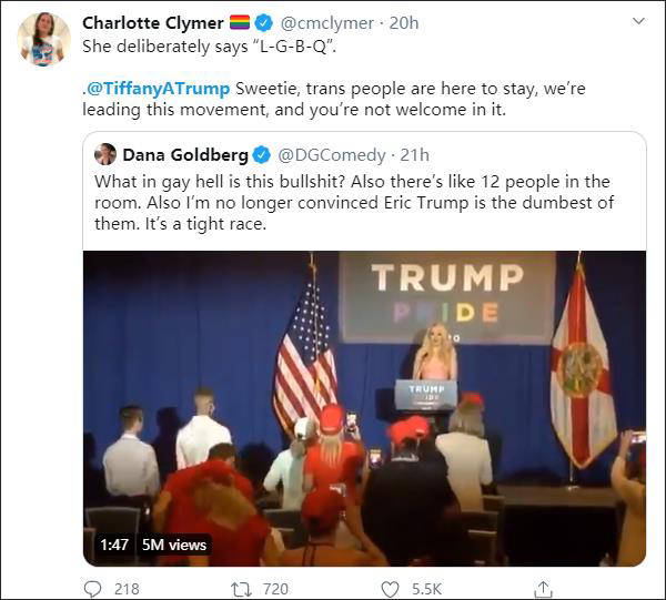 特朗普小女儿“尴尬他妈给尴尬开门”